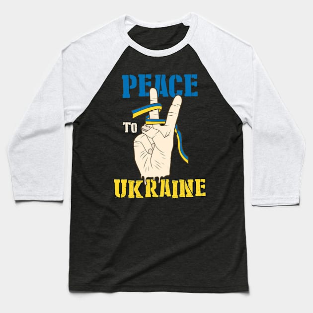 Peace to Ukraine Baseball T-Shirt by Verboten